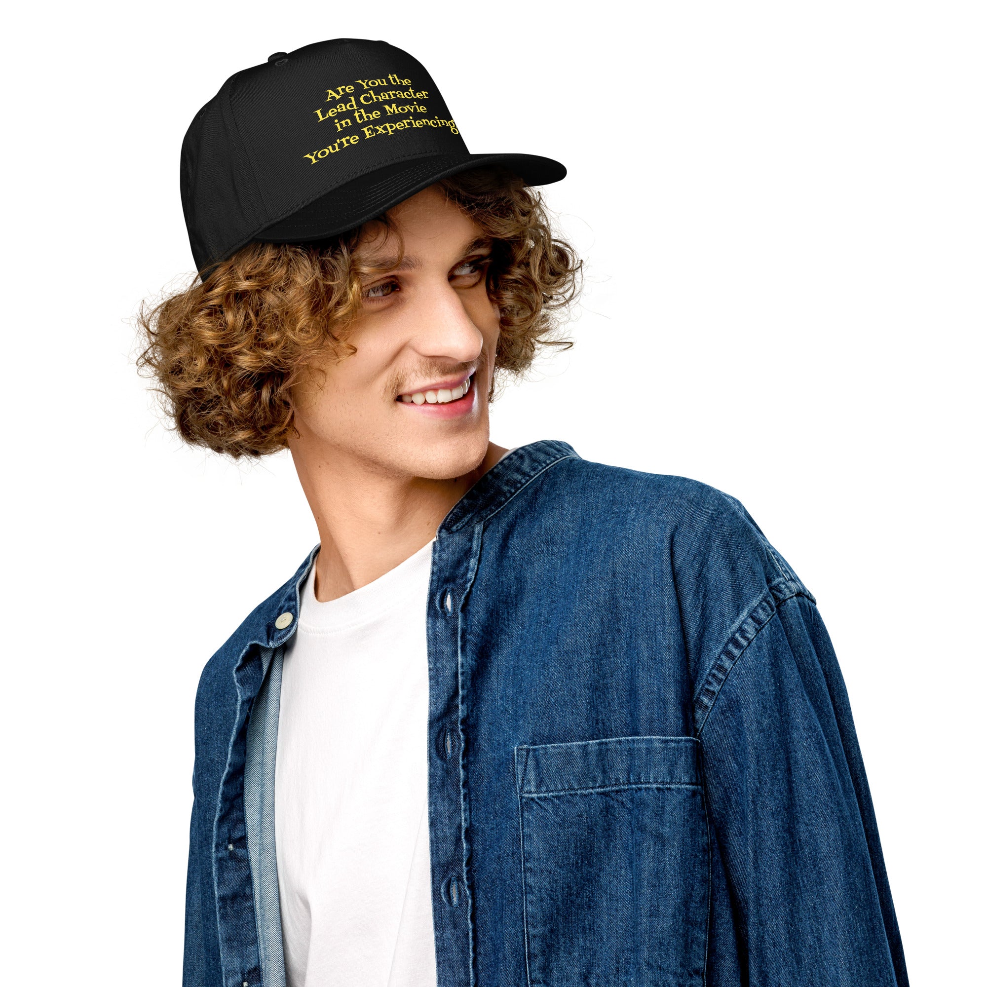 Are You The Lead graphic 5 panel cap front view