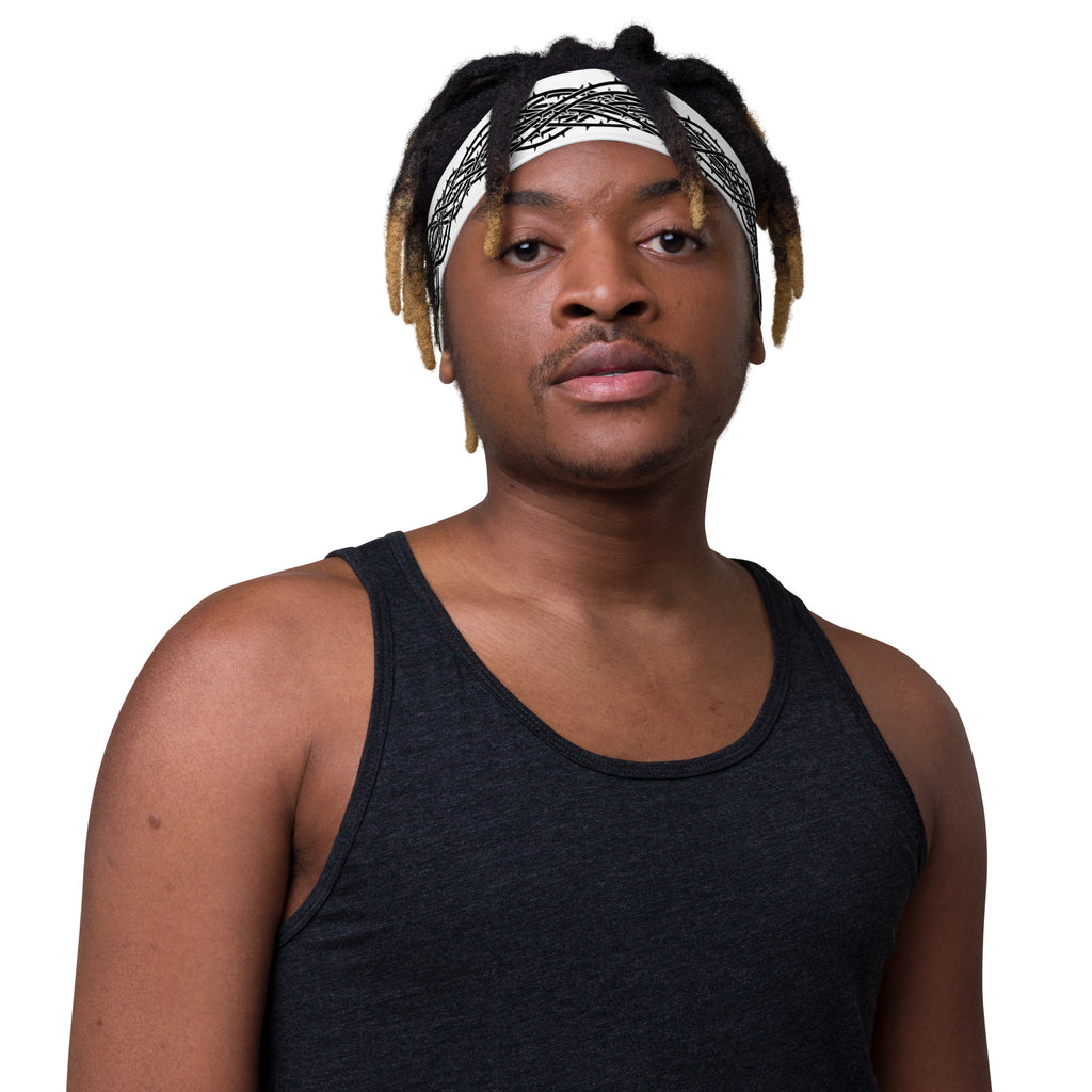 Graphic workout headband Pain Reflection design