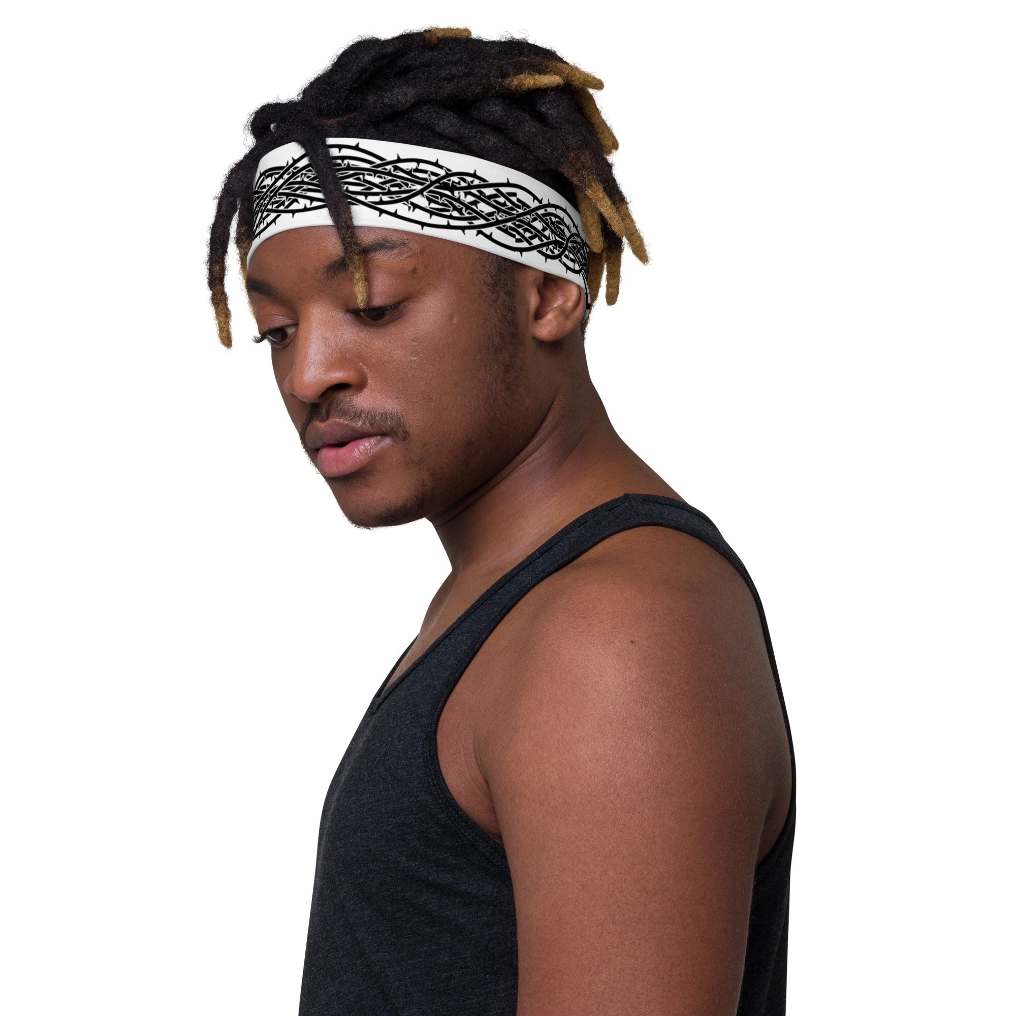 Graphic workout headband Pain Reflection design