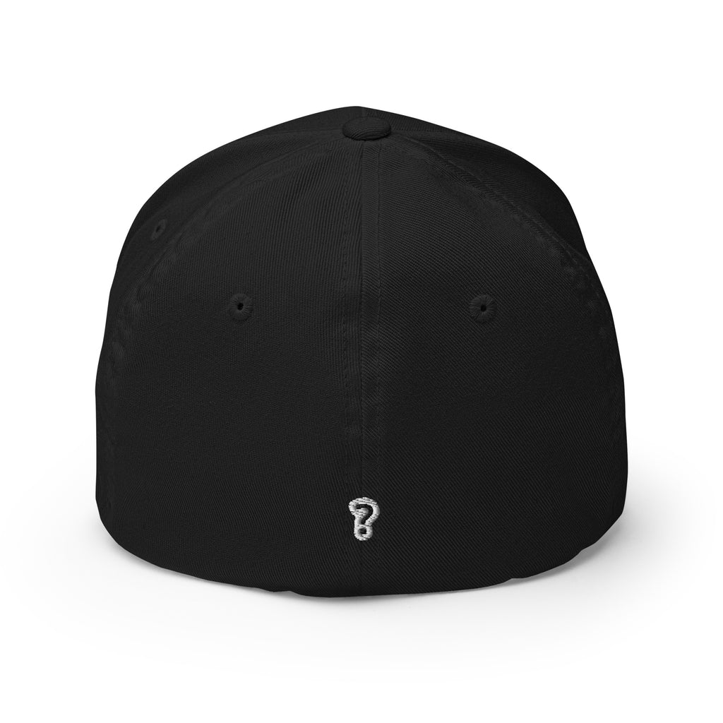 Start Asking Better Questions cap, back view showing closed back and elastic stretch band