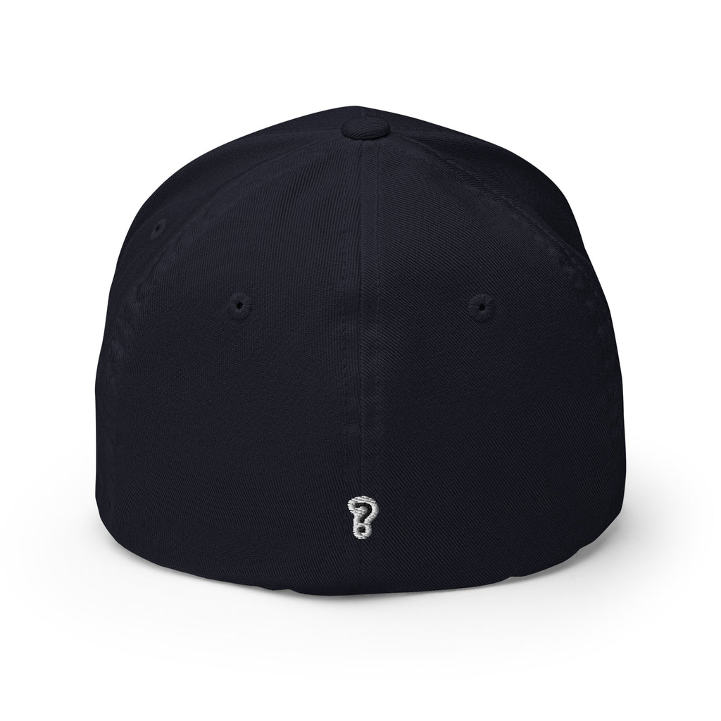 Start Asking Better Questions cap, back view showing closed back and elastic stretch band