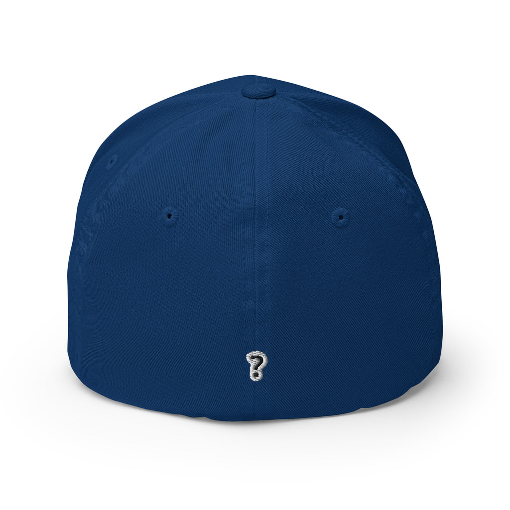 Start Asking Better Questions cap, back view showing closed back and elastic stretch band