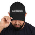 Disclosure graphic cap with low profile fit