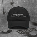 Disclosure Hat black distressed dad hat reading "Sci-fi is Disclosure. You just thought it was art."