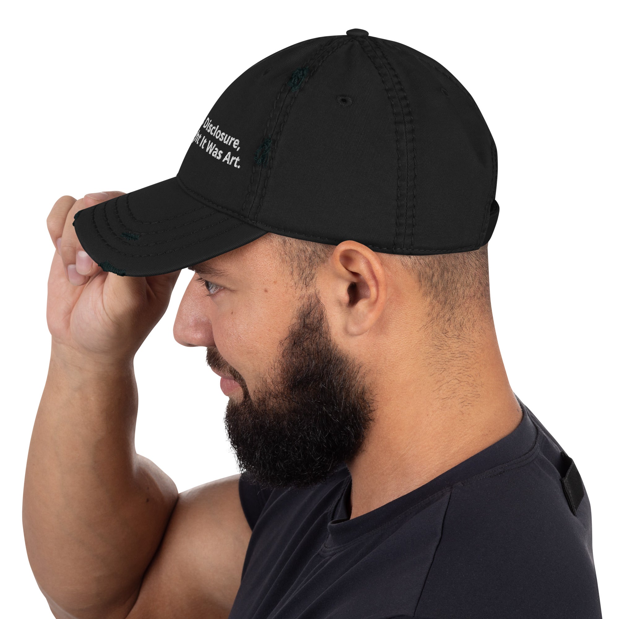 Disclosure graphic cap with low profile fit