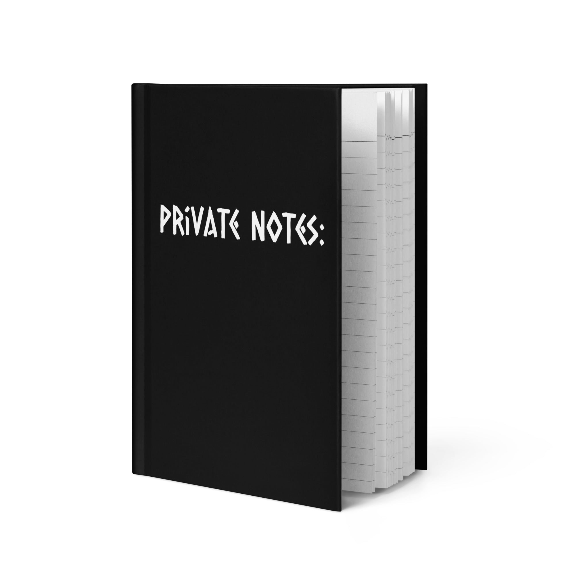 Graphic matte notebook Private Notes Against A.I. design