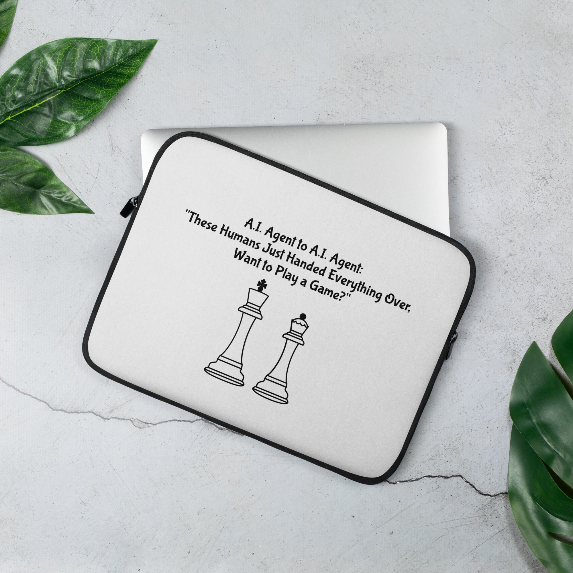 A.I. Talk laptop sleeve neoprene protective case front view