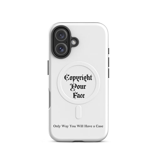 Graphic MagSafe iPhone case with Copyright Your Face design