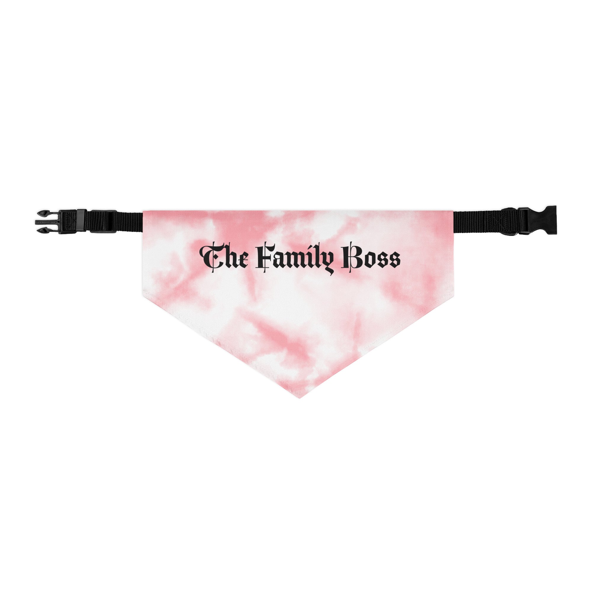 Graphic dog bandana collar The Family Boss design