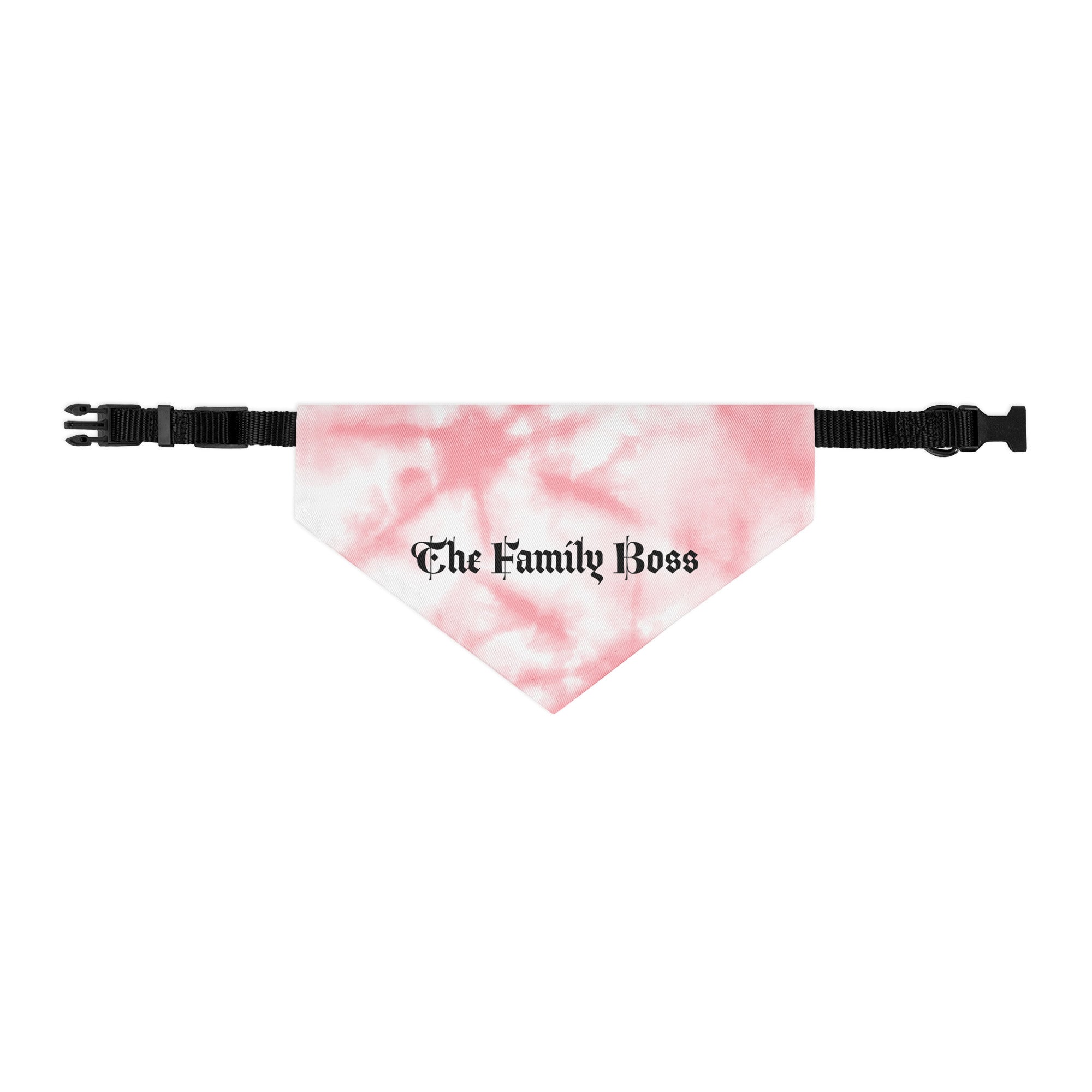Graphic dog bandana collar The Family Boss design