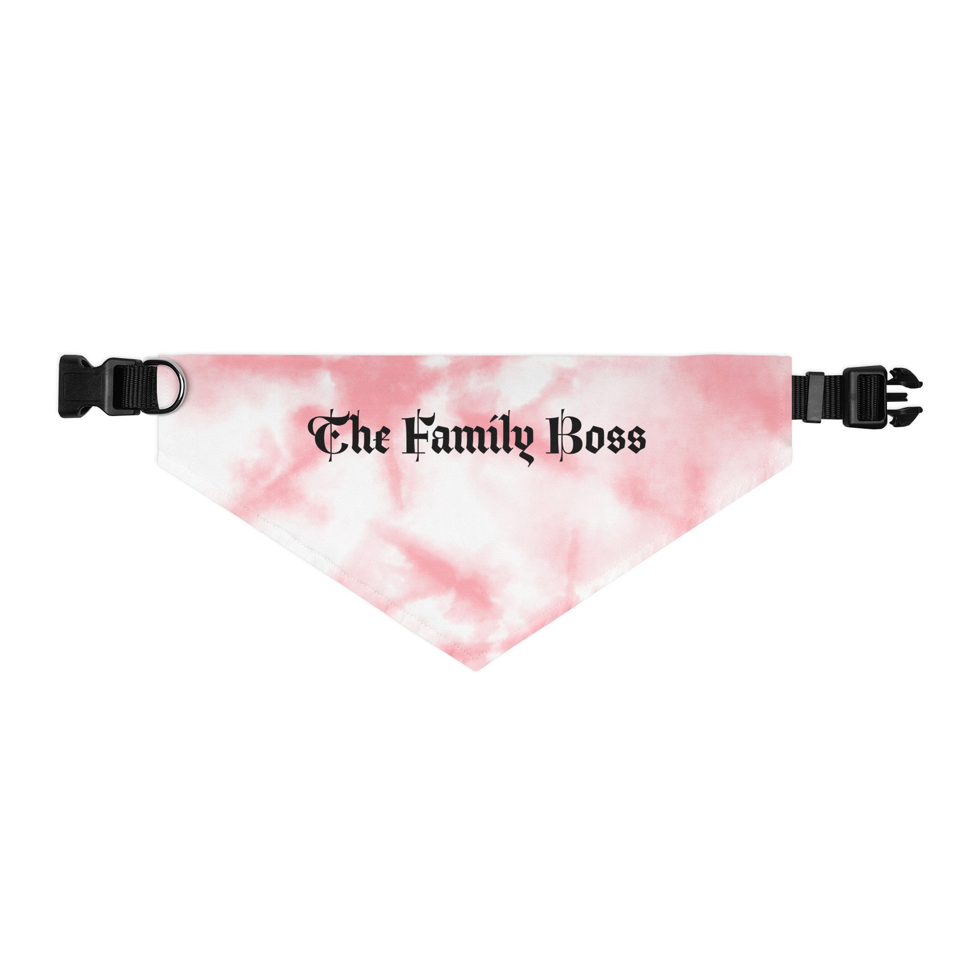 Graphic dog bandana collar The Family Boss design