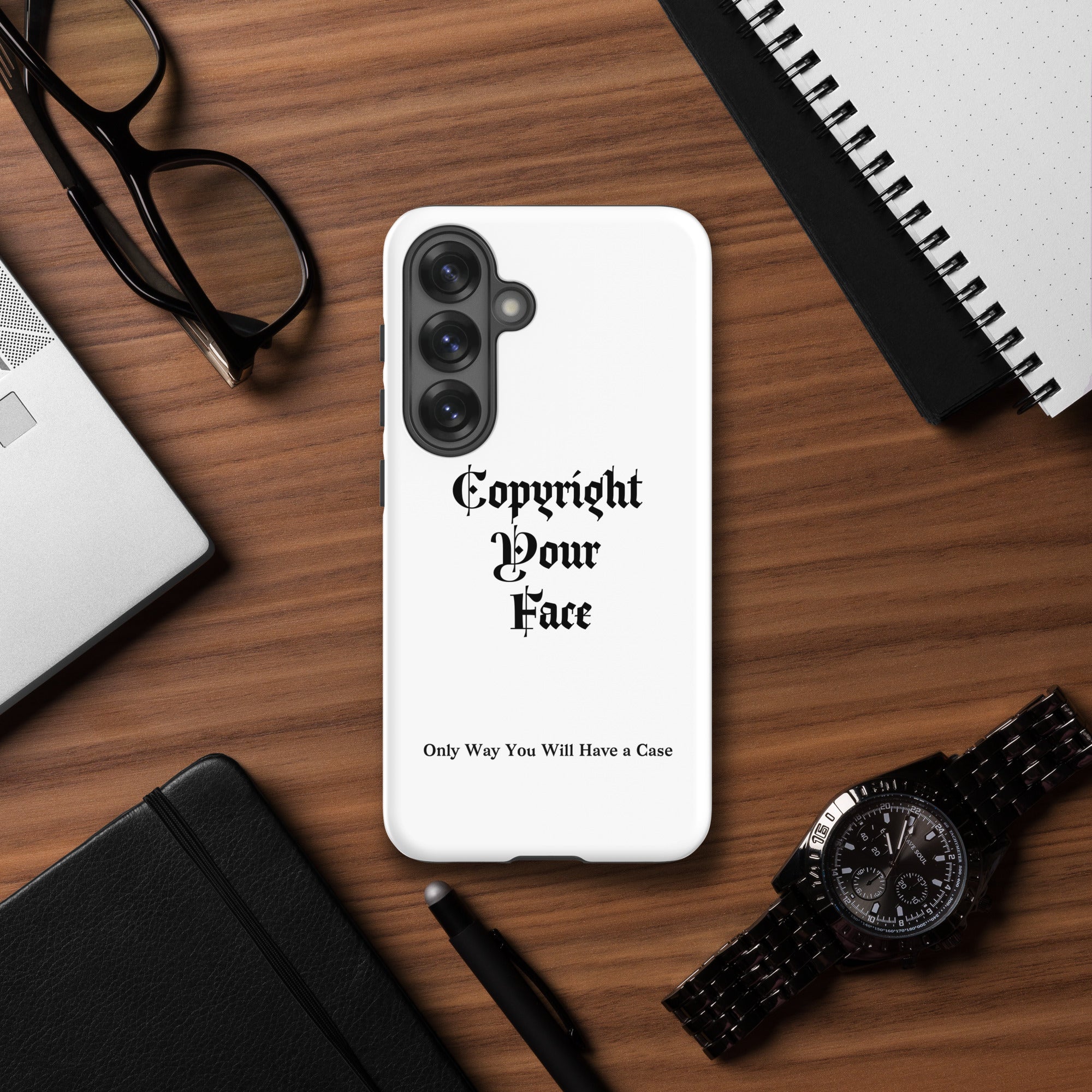 Graphic Samsung phone case with Copyright Your Face design