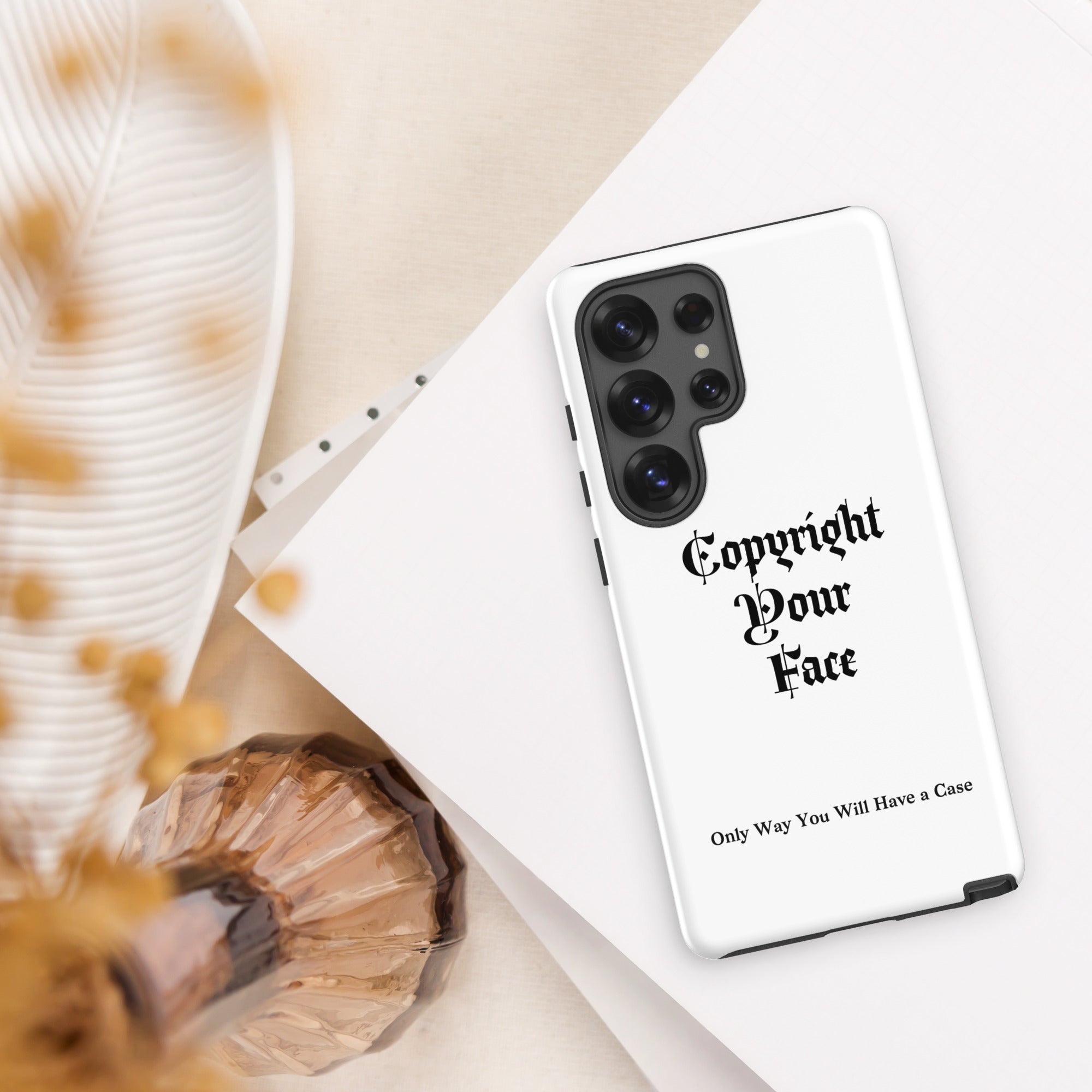 Graphic Samsung phone case with Copyright Your Face design