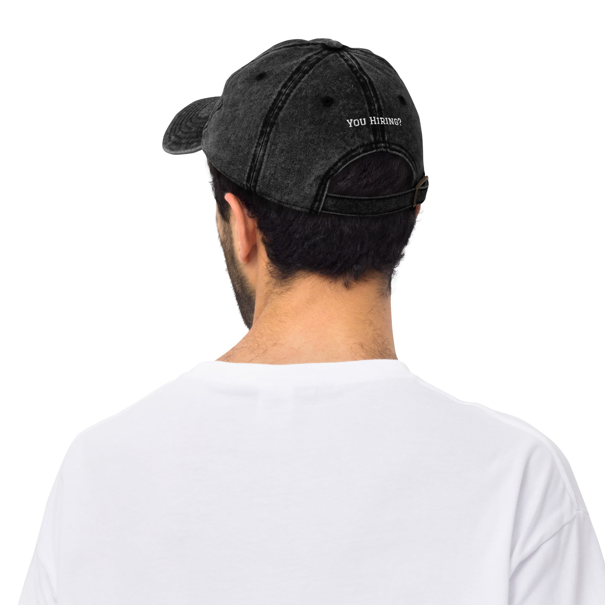 Lost Job to Robots vintage cotton twill cap front view