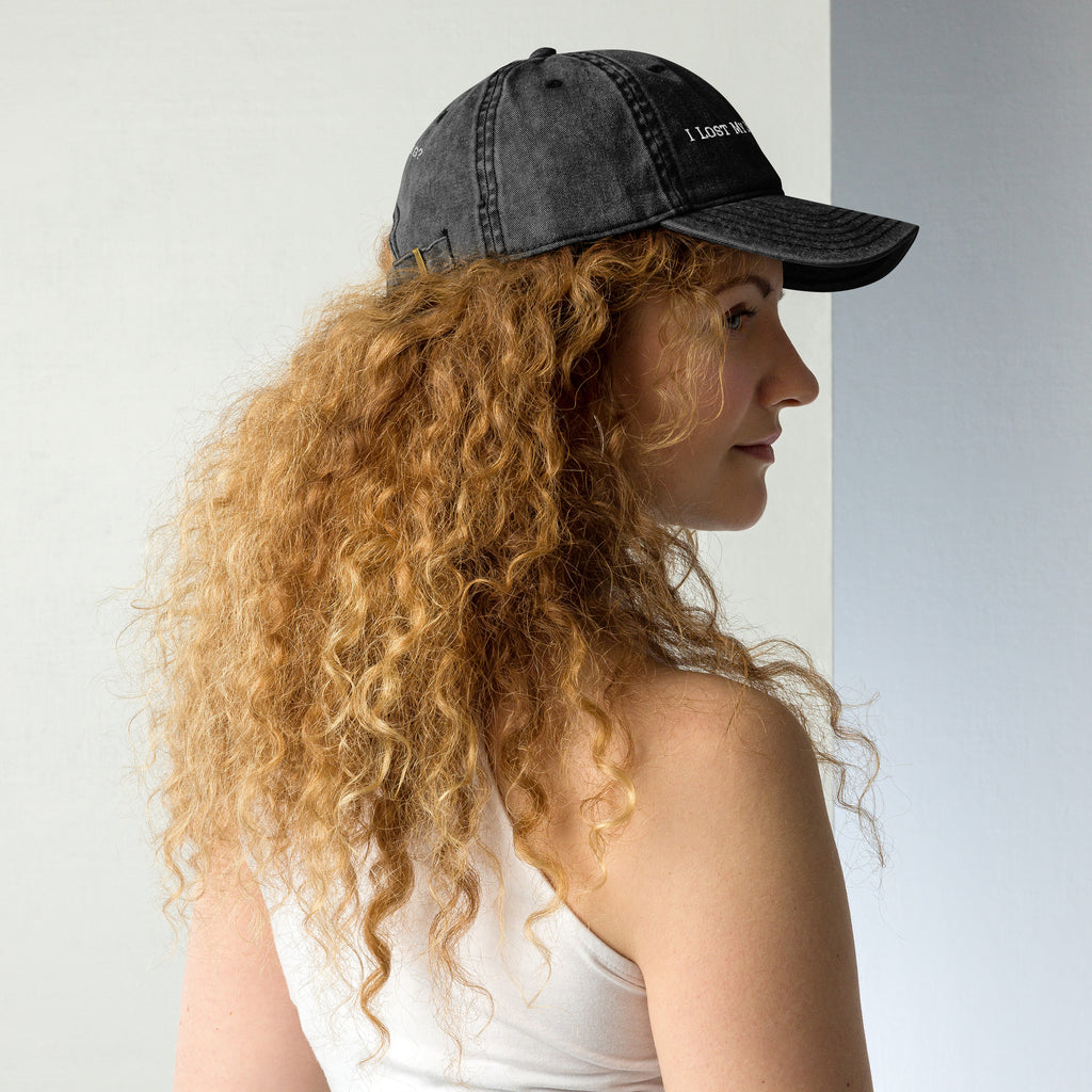 Lost Job to Robots vintage cotton twill cap front view