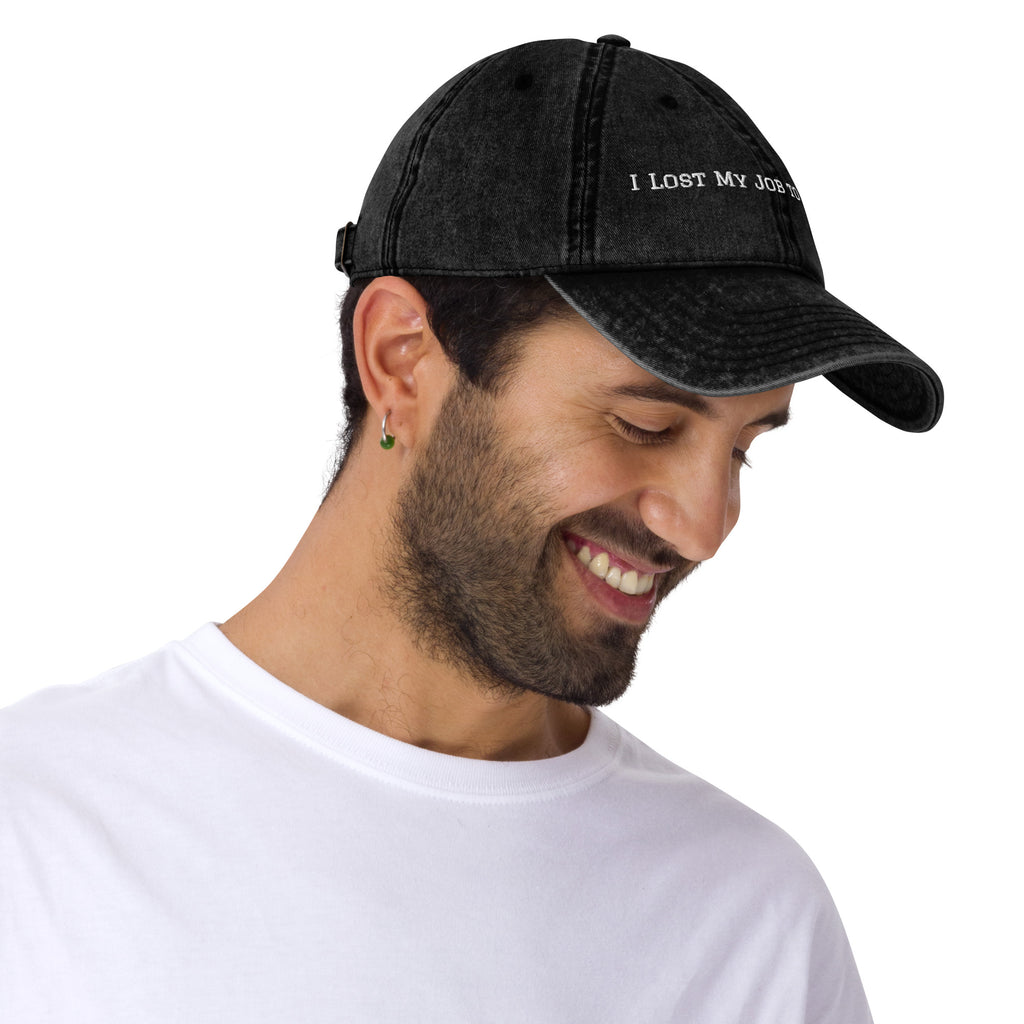 Lost Job to Robots vintage cotton twill cap front view